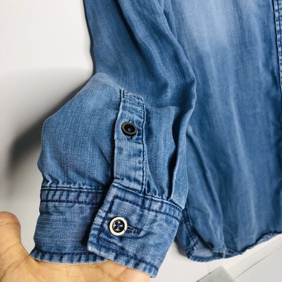Life in Progress Chambray Top Shirt Dress Shacket Size L Comfort Hiking Outdoor - Picture 6 of 7